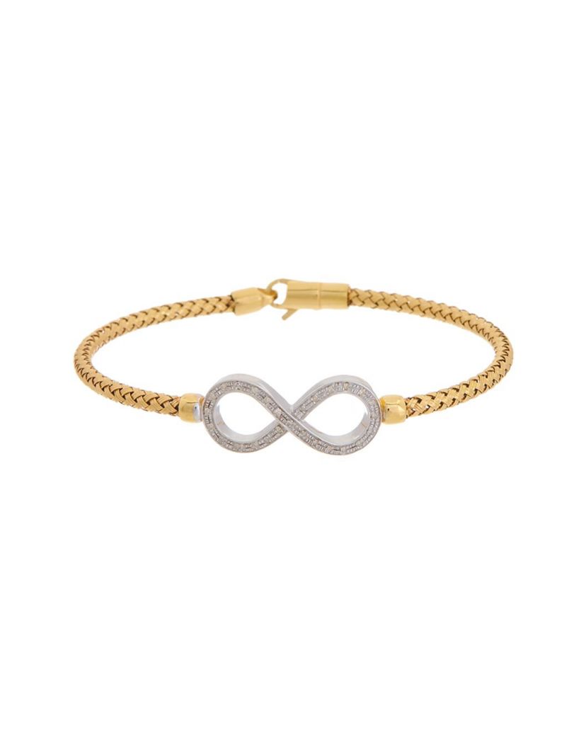 Meshmerise Sterling Silver with 18KT Vermeil Diamond Bangle