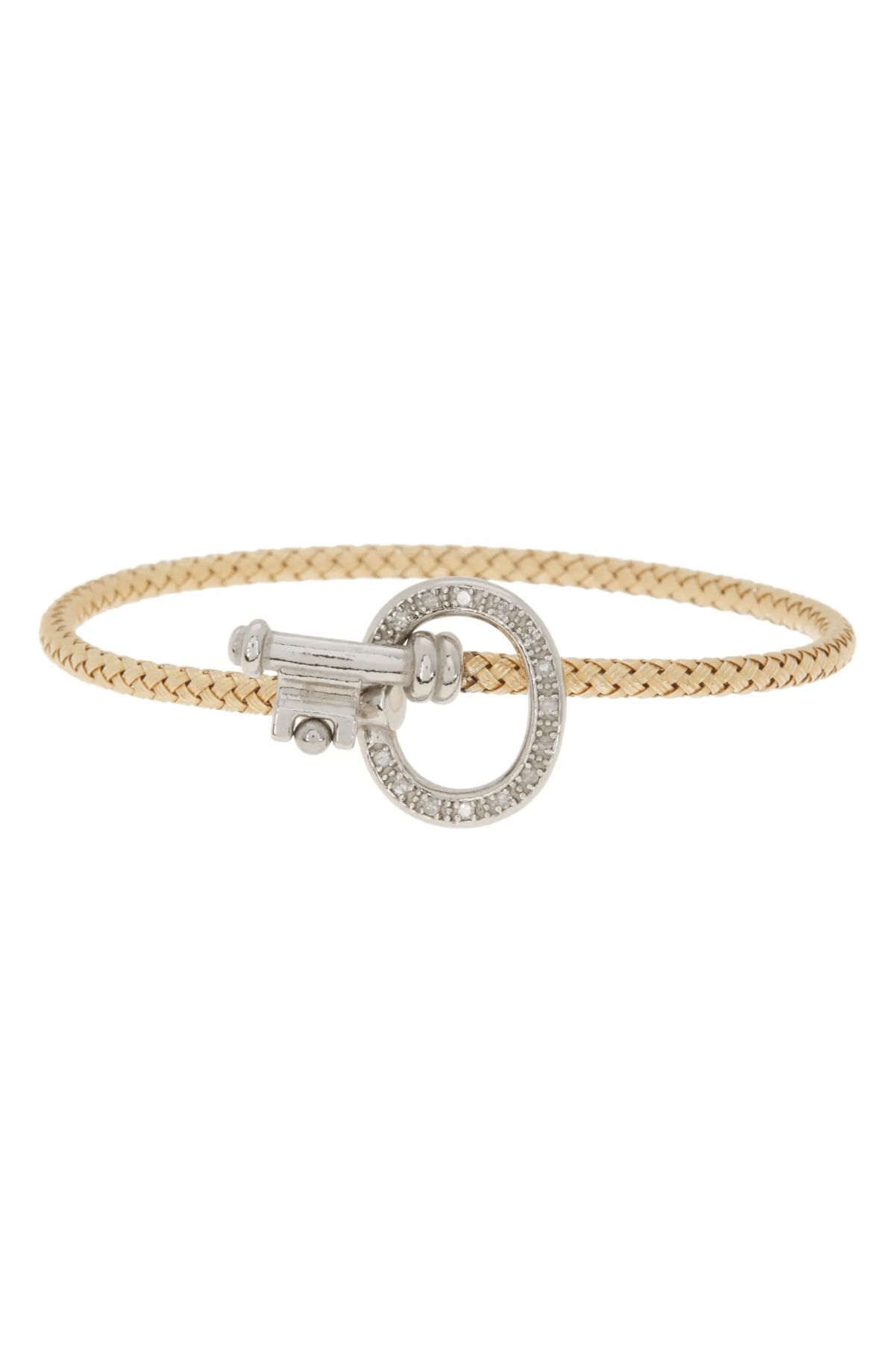 Meshmerise Sterling Silver with 18KT Vermeil Diamond Bangle