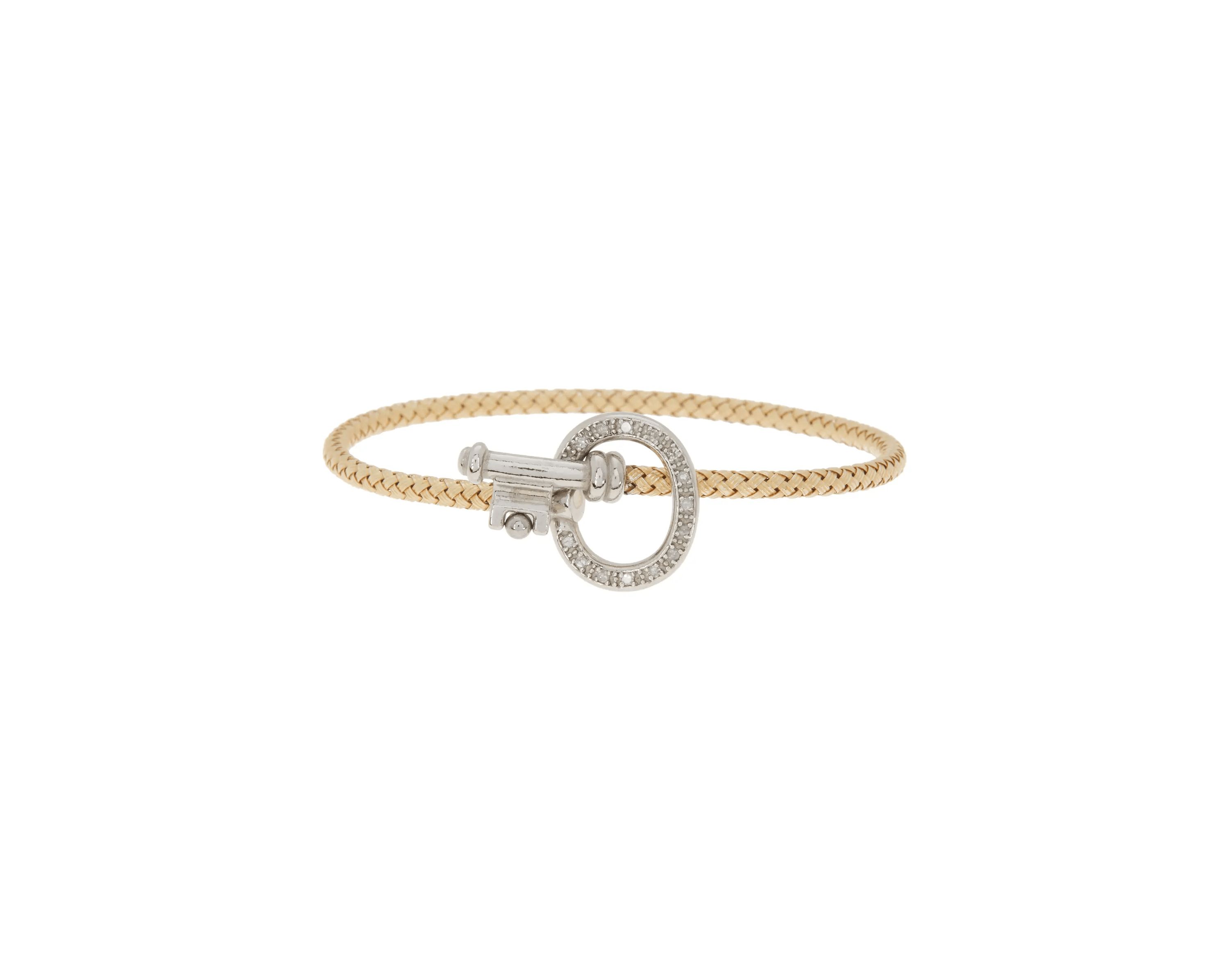 Meshmerise Sterling Silver with 18KT Vermeil Diamond Bangle