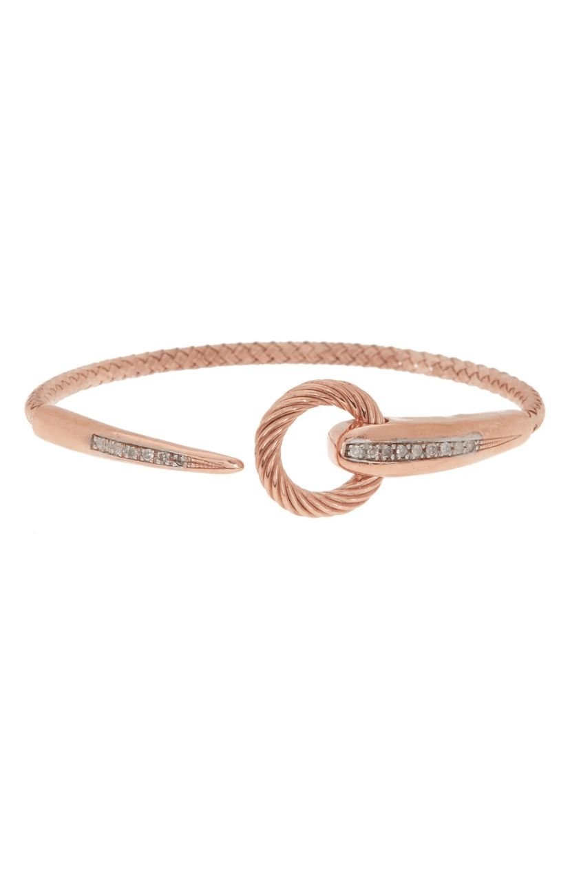 Meshmerise Sterling Silver with 18KT Vermeil Diamond Bangle