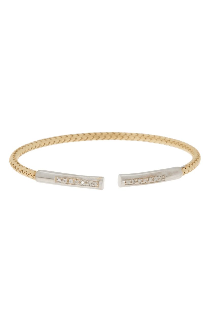 Meshmerise Sterling Silver with 18KT Vermeil Diamond Bangle
