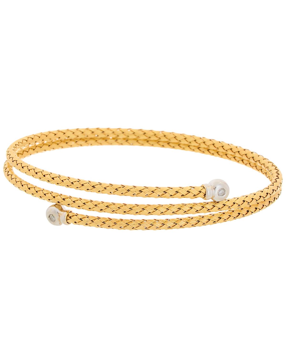Meshmerise Sterling Silver with 18KT Vermeil Diamond Bangle