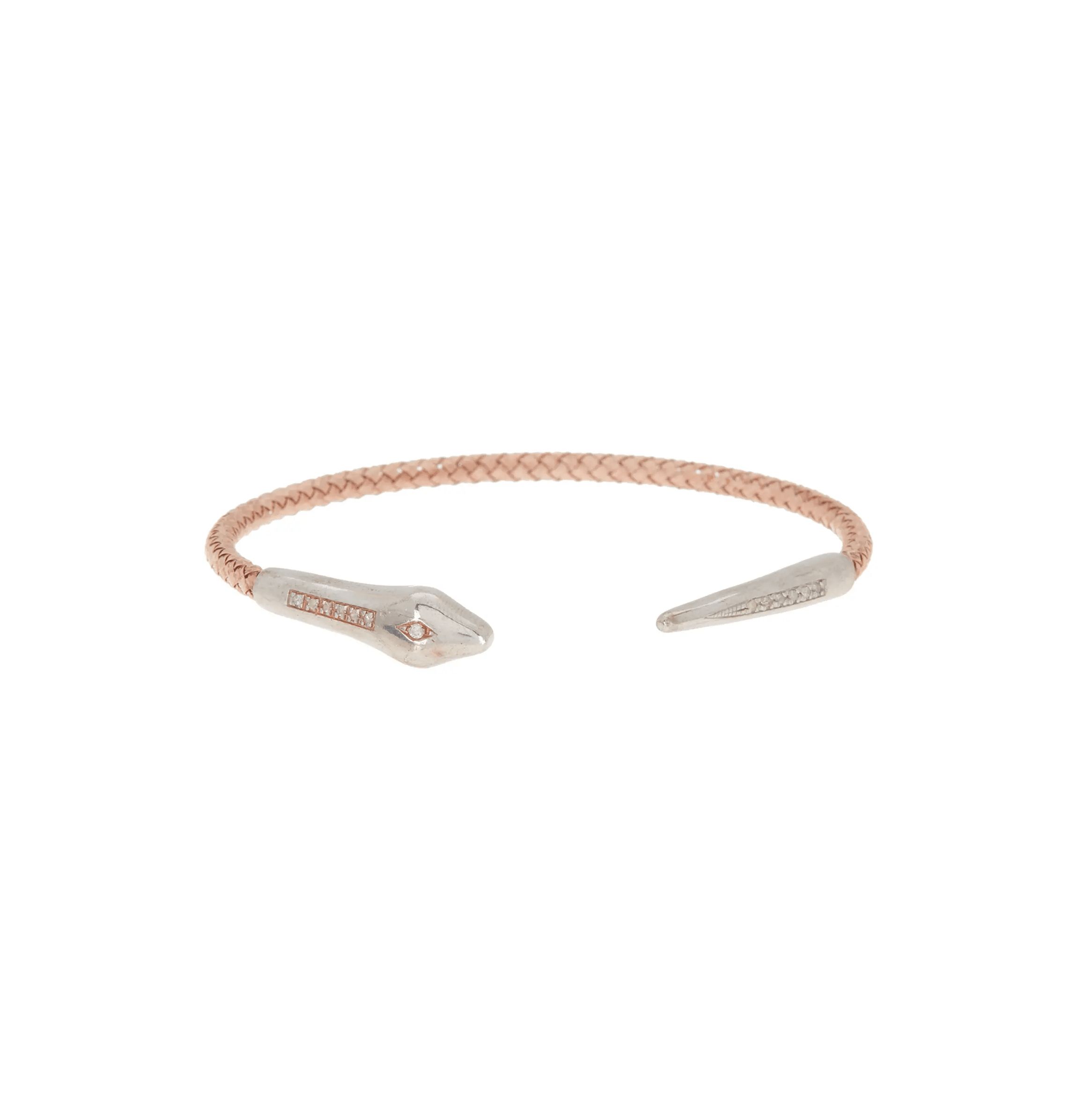 Meshmerise Sterling Silver with 18KT Vermeil Diamond Bangle