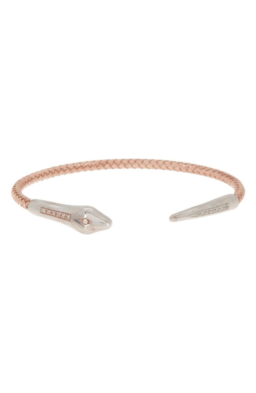 Meshmerise Sterling Silver with 18KT Vermeil Diamond Bangle