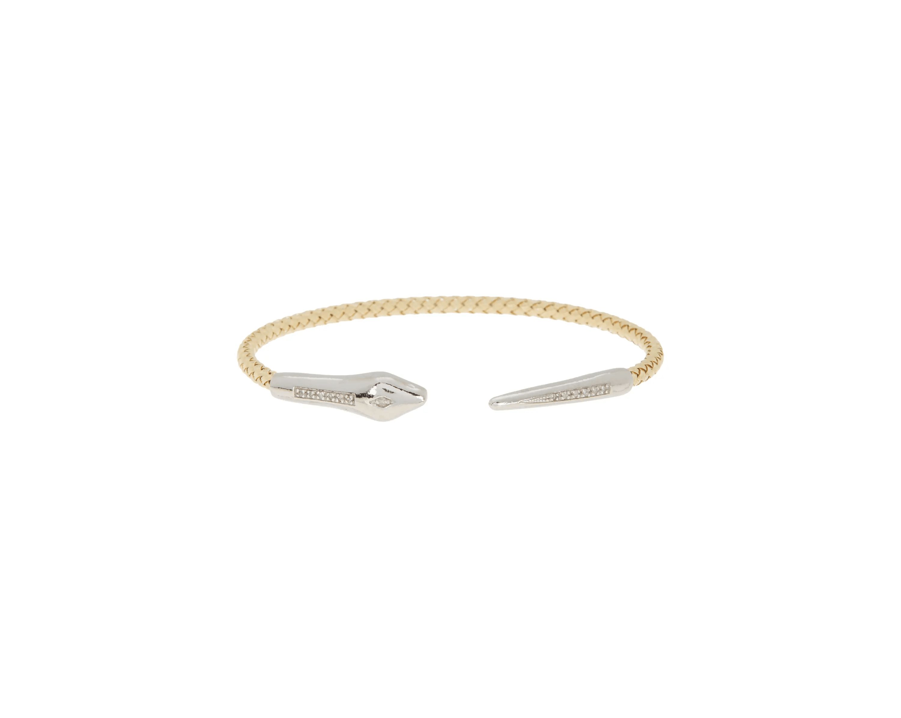 Meshmerise Sterling Silver with 18KT Vermeil Diamond Bangle