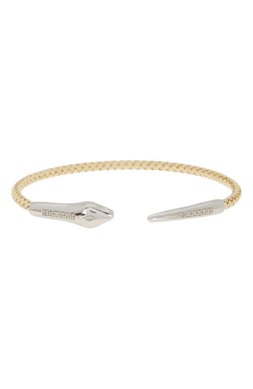 Meshmerise Sterling Silver with 18KT Vermeil Diamond Bangle