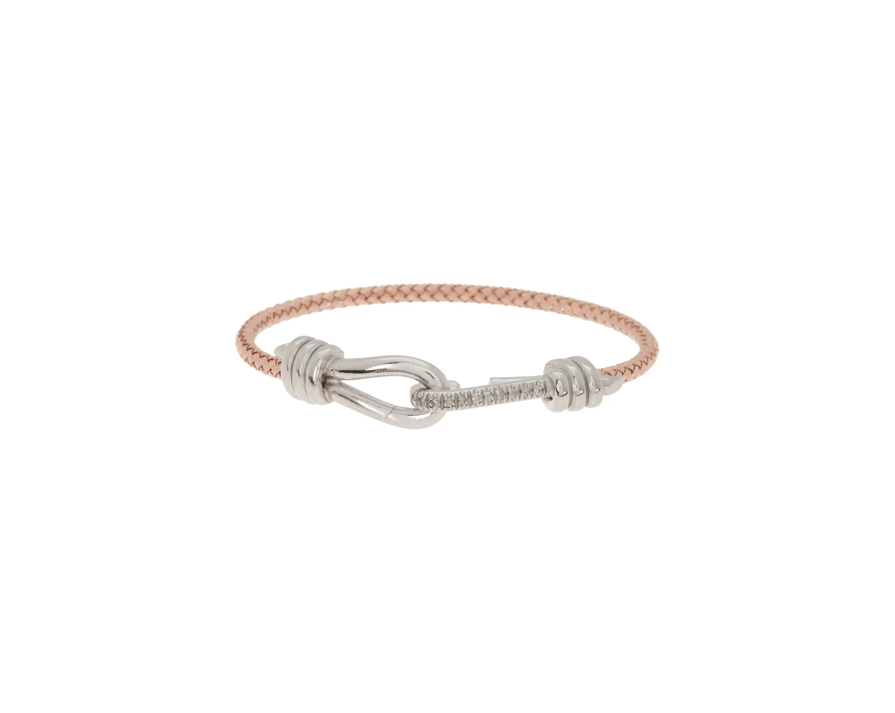 Meshmerise Sterling Silver with 18KT Vermeil Diamond Bangle