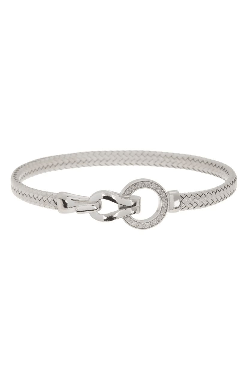 Meshmerise Sterling Silver with 18KT Vermeil Diamond Bangle