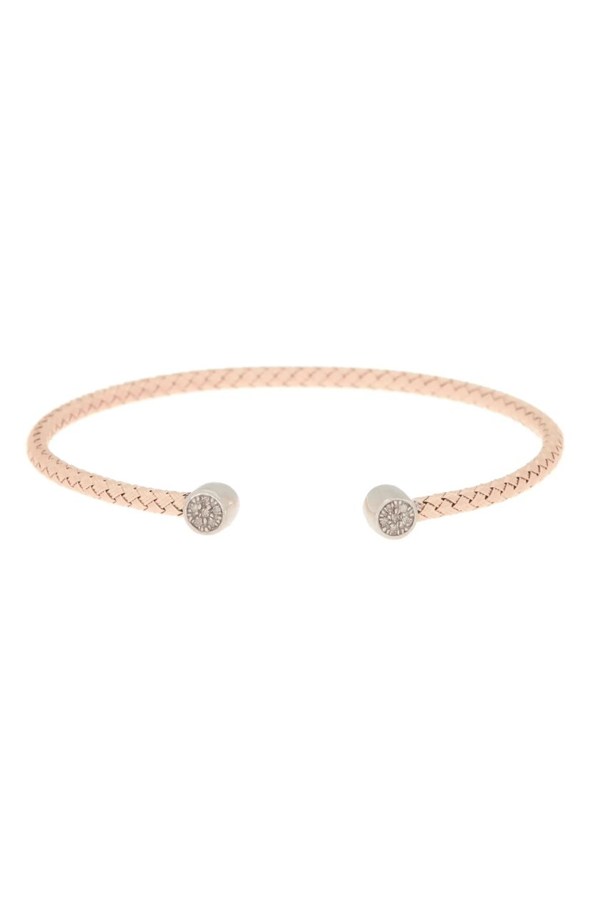 Meshmerise Sterling Silver with 18KT Vermeil Diamond Bangle