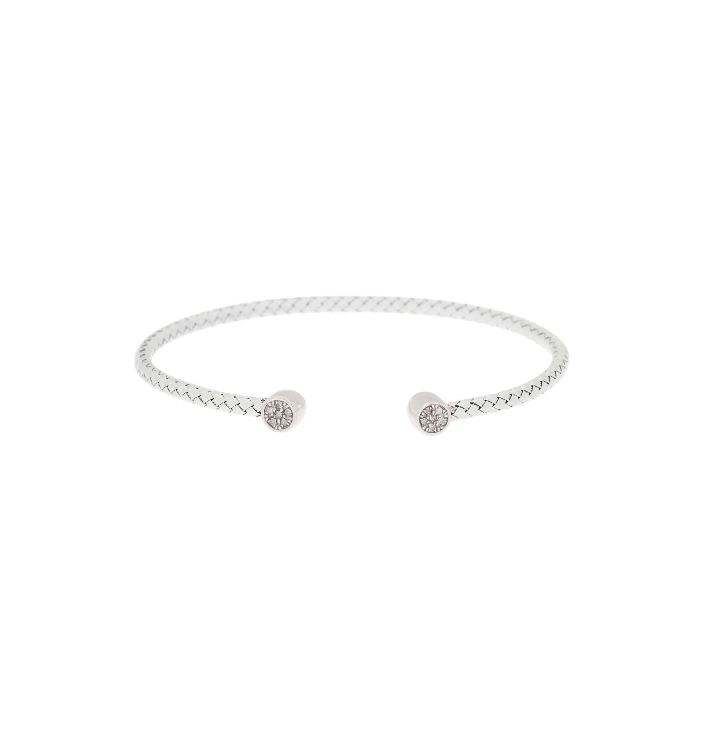 Meshmerise Sterling Silver with 18KT Vermeil Diamond Bangle