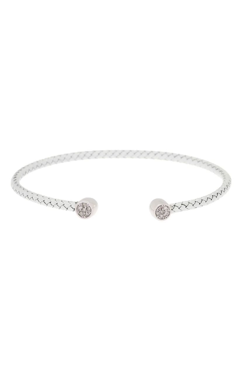 Meshmerise Sterling Silver with 18KT Vermeil Diamond Bangle
