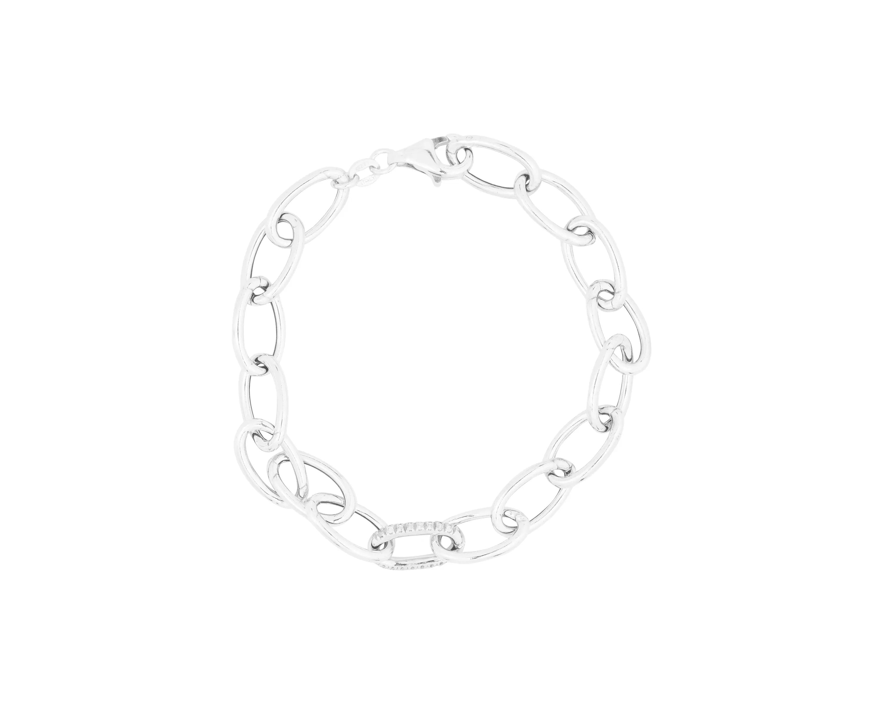 Meshmerise Sterling Silver with 18KT Vermeil Diamond Bracelet