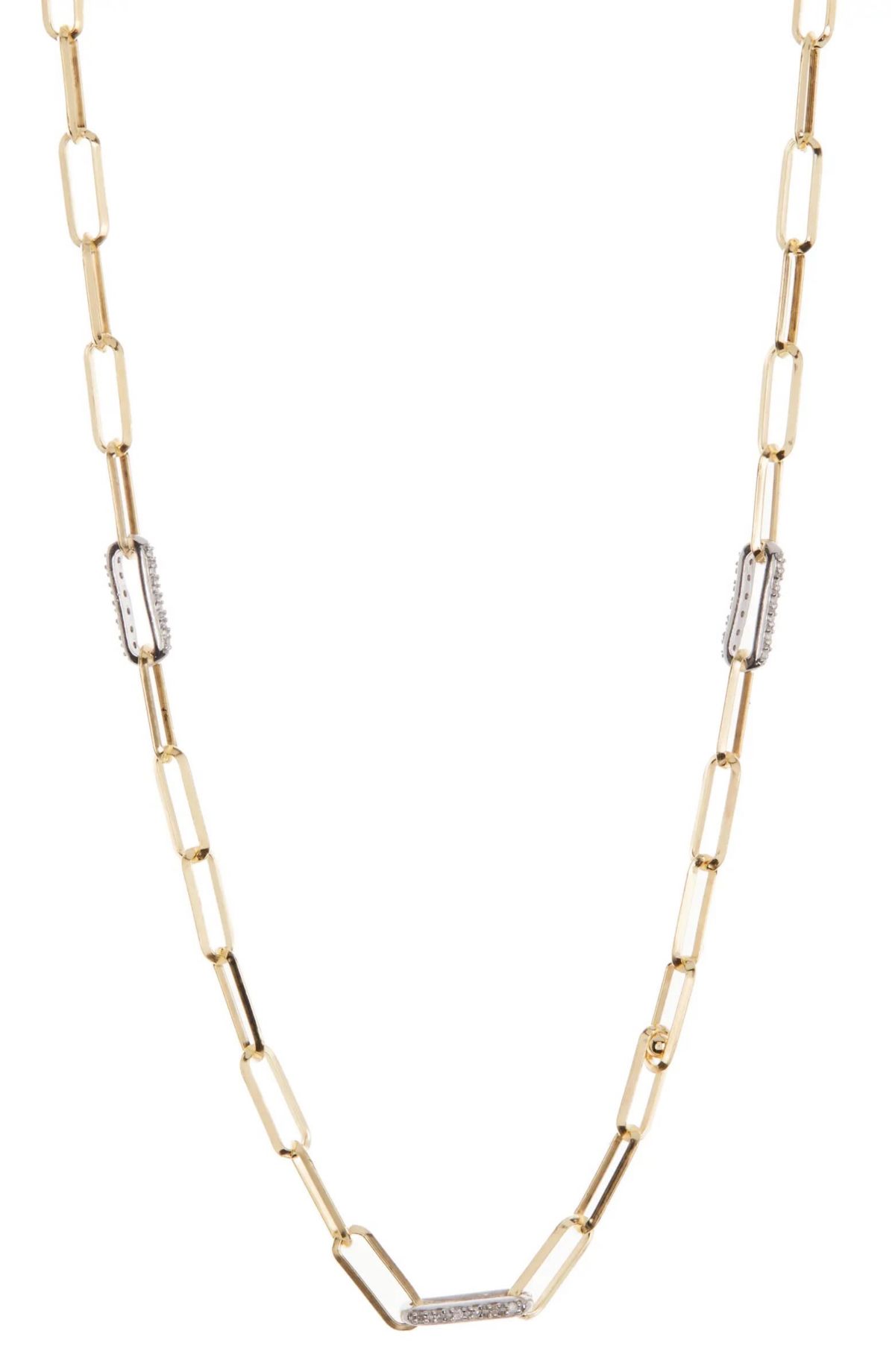 Meshmerise Sterling Silver with 18KT Vermeil Diamond Necklace