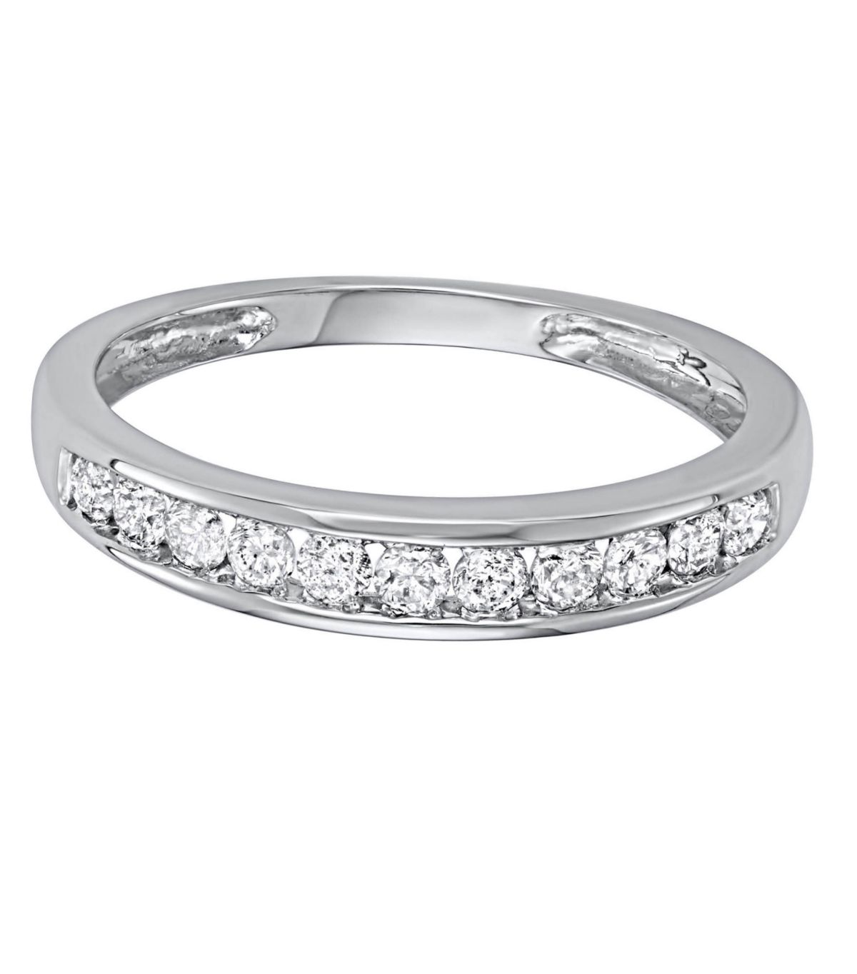 1/4 CTTW Channel Set Diamond Wedding Band in 10KW