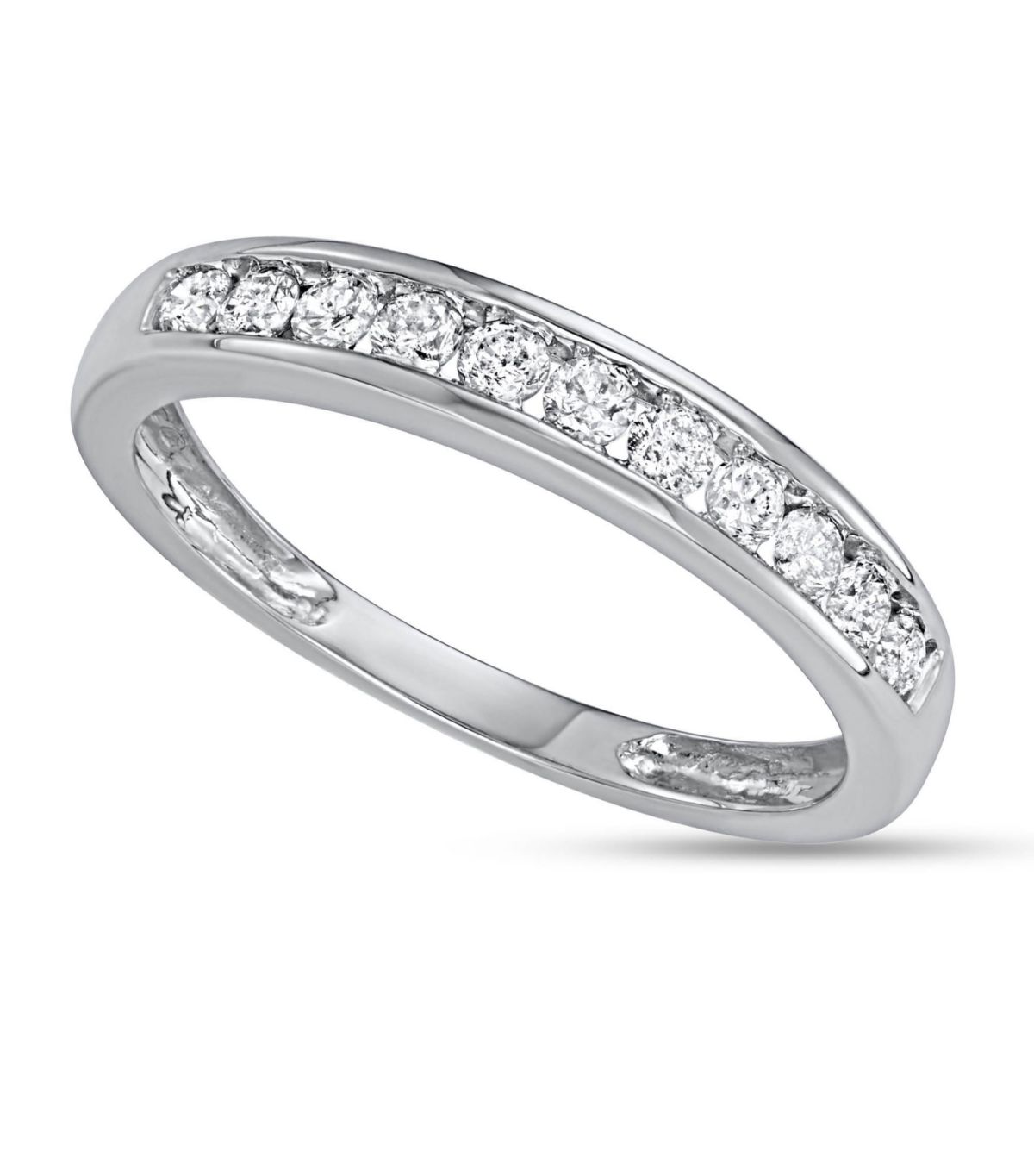 1/4 CTTW Channel Set Diamond Wedding Band in 10KW