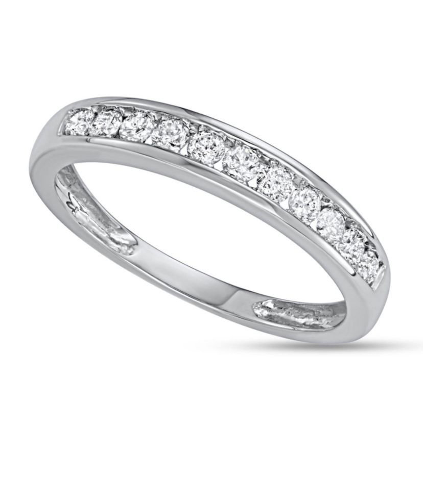 1/4 CTTW Channel Set Diamond Wedding Band in 10KW