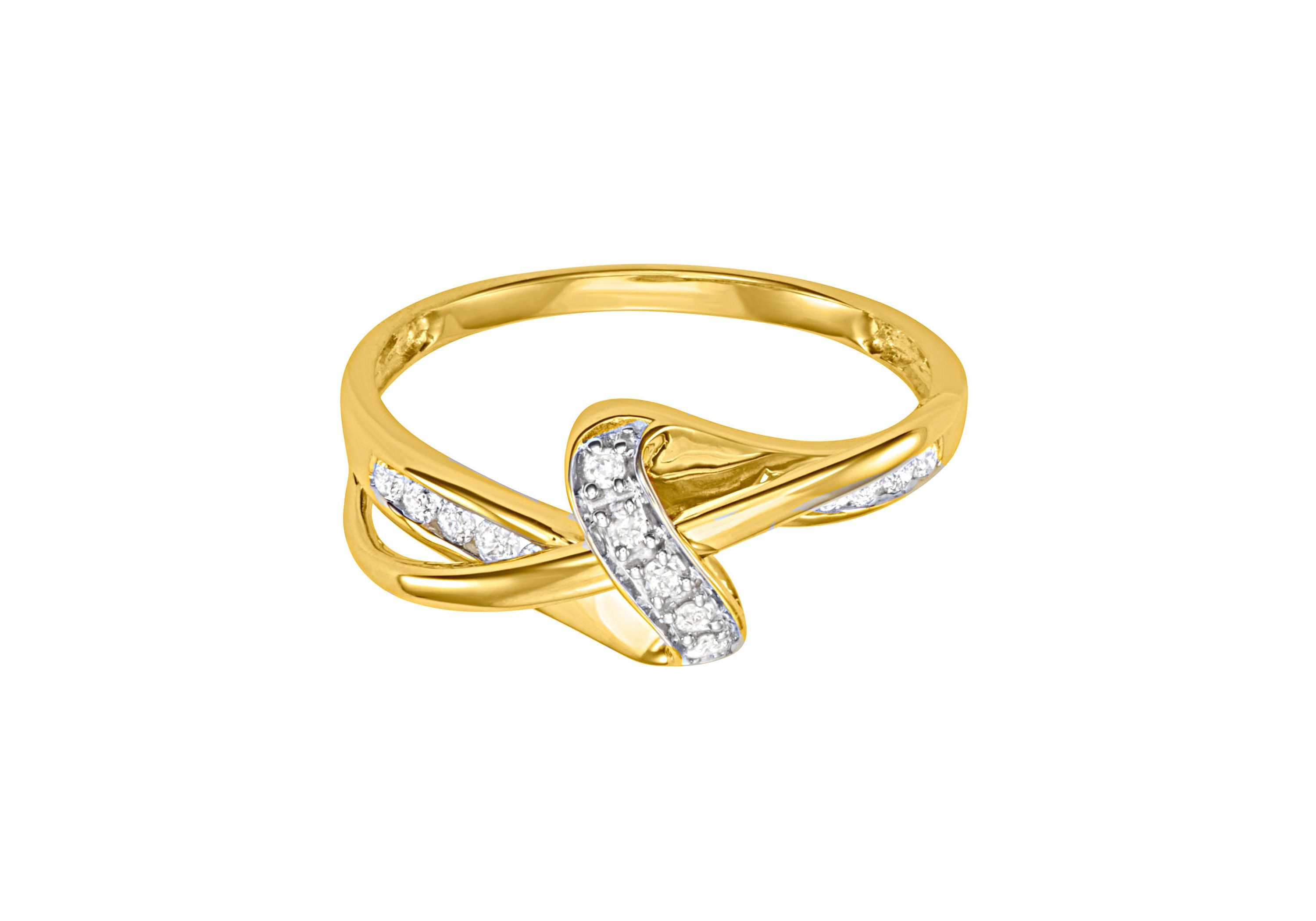 1/5 CTTW Diamond By Pass Ring in 10KY