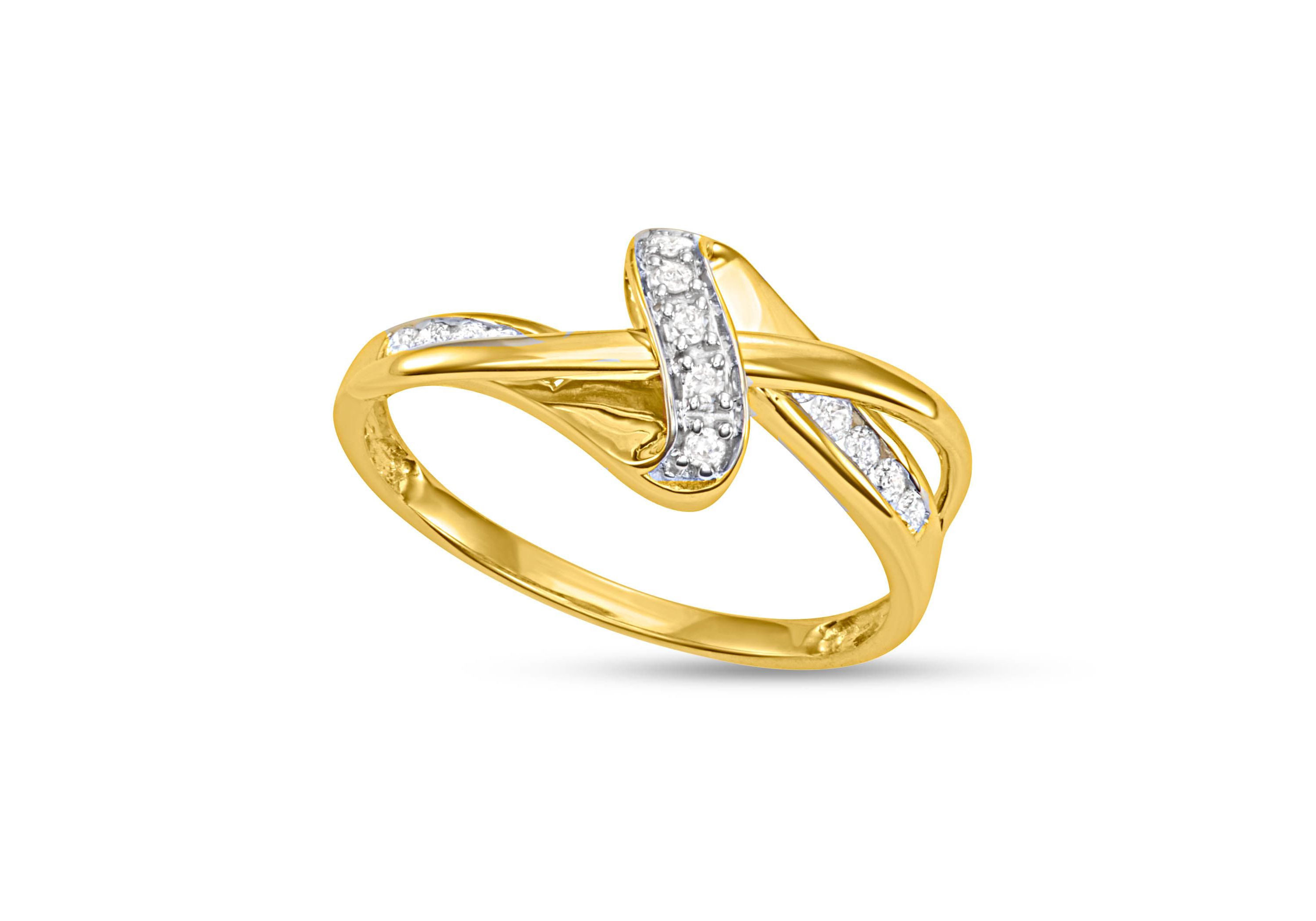 1/5 CTTW Diamond By Pass Ring in 10KY
