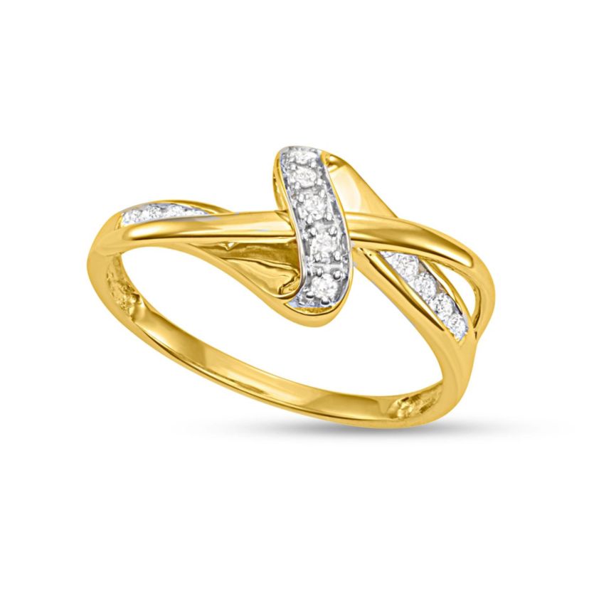 1/5 CTTW Diamond By Pass Ring in 10KY