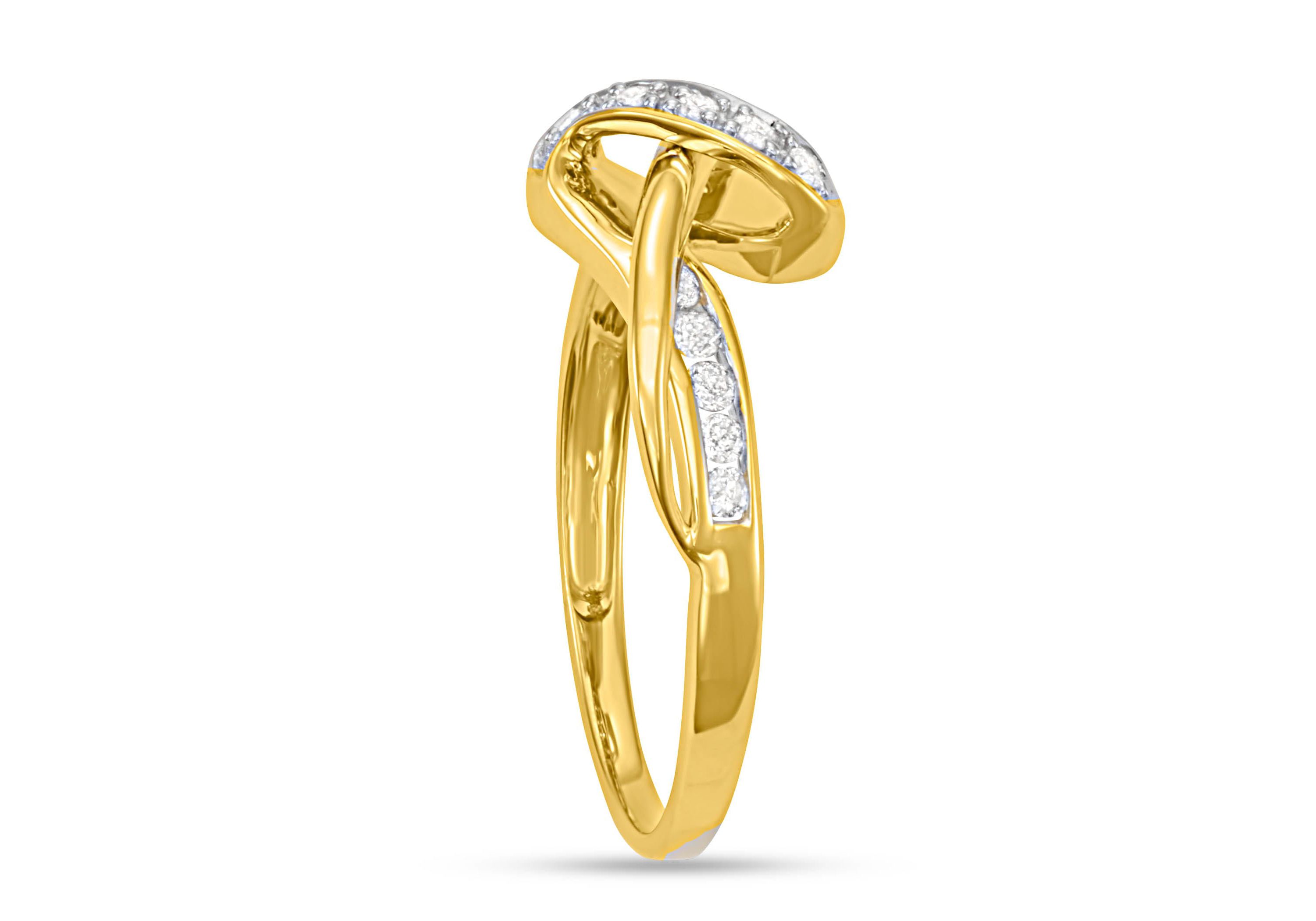 1/5 CTTW Diamond By Pass Ring in 10KY