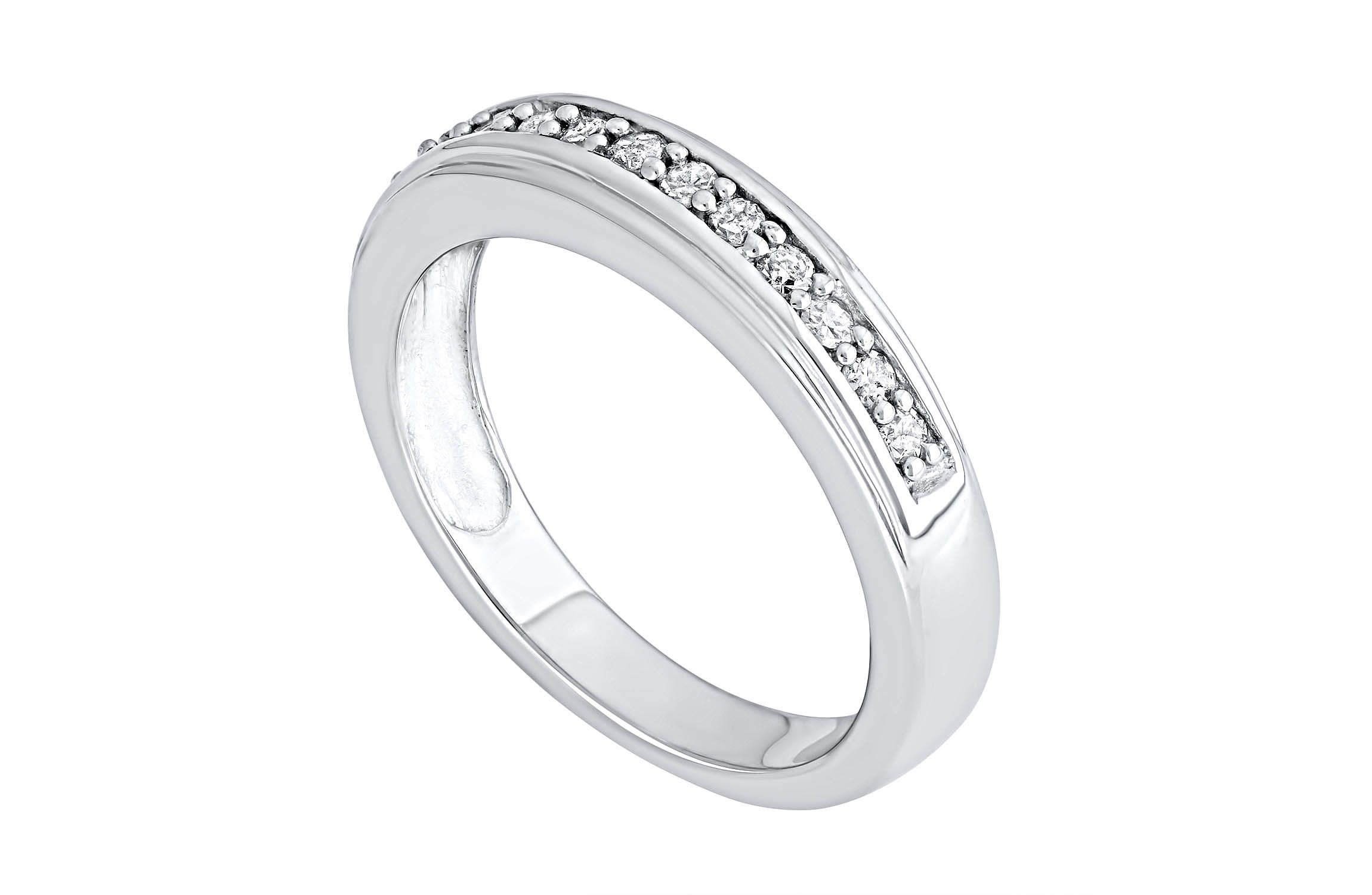 1/4 CTTW Diamond Wedding Band in Sterling Silver
