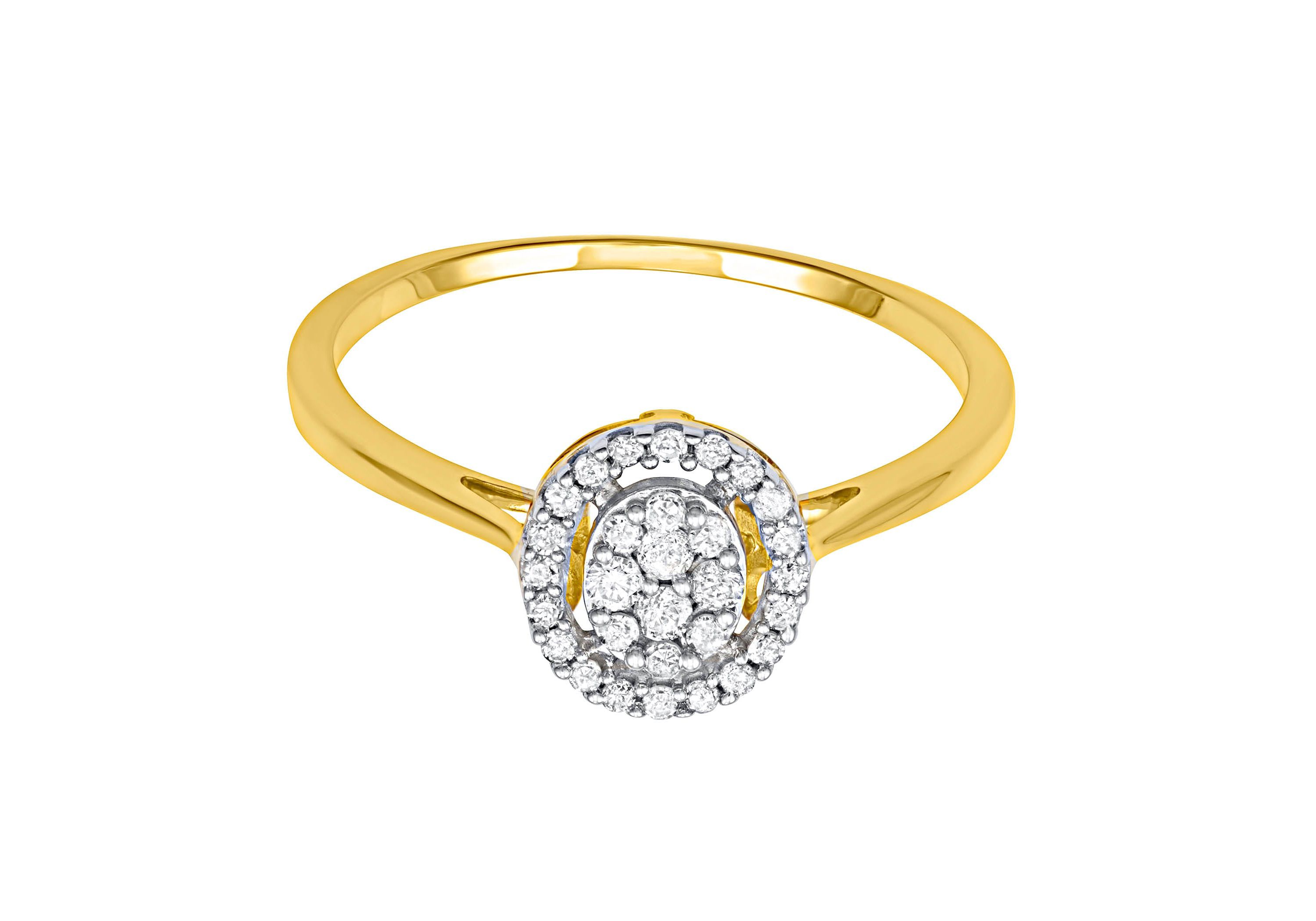 1/5 CTTW Diamond Cluster Ring in 10K