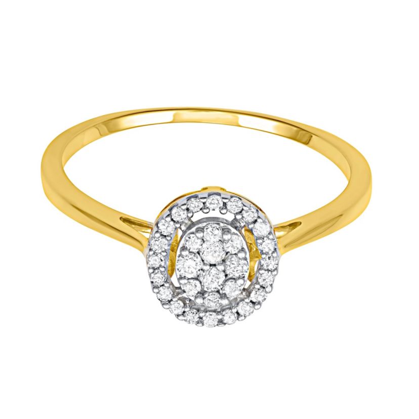 1/5 CTTW Diamond Cluster Ring in 10K