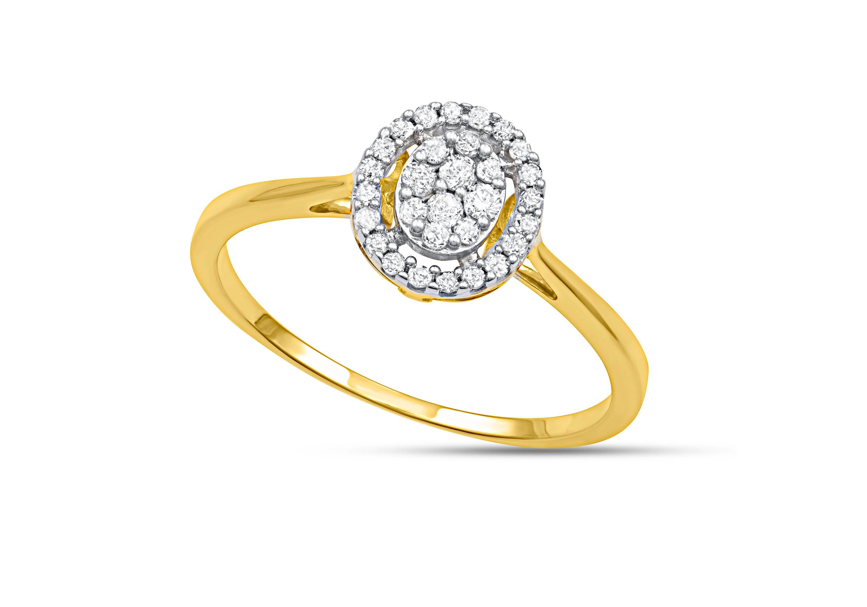 1/5 CTTW Diamond Cluster Ring in 10K