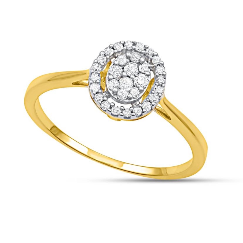 1/5 CTTW Diamond Cluster Ring in 10K