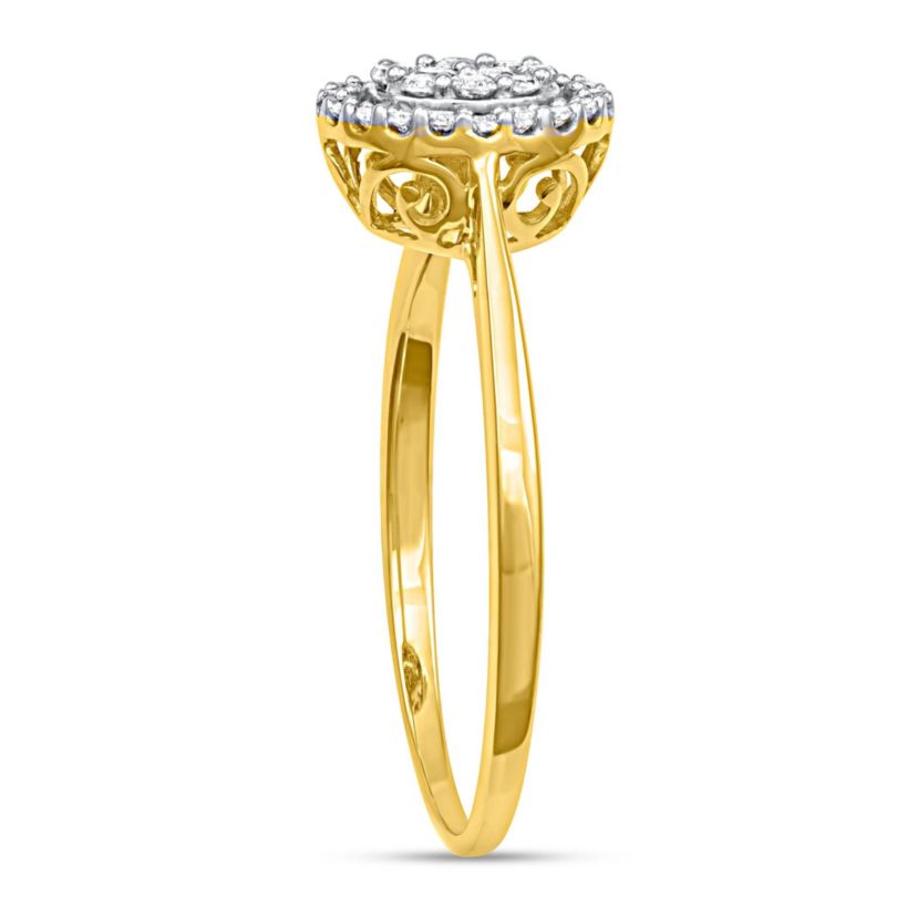 1/5 CTTW Diamond Cluster Ring in 10K