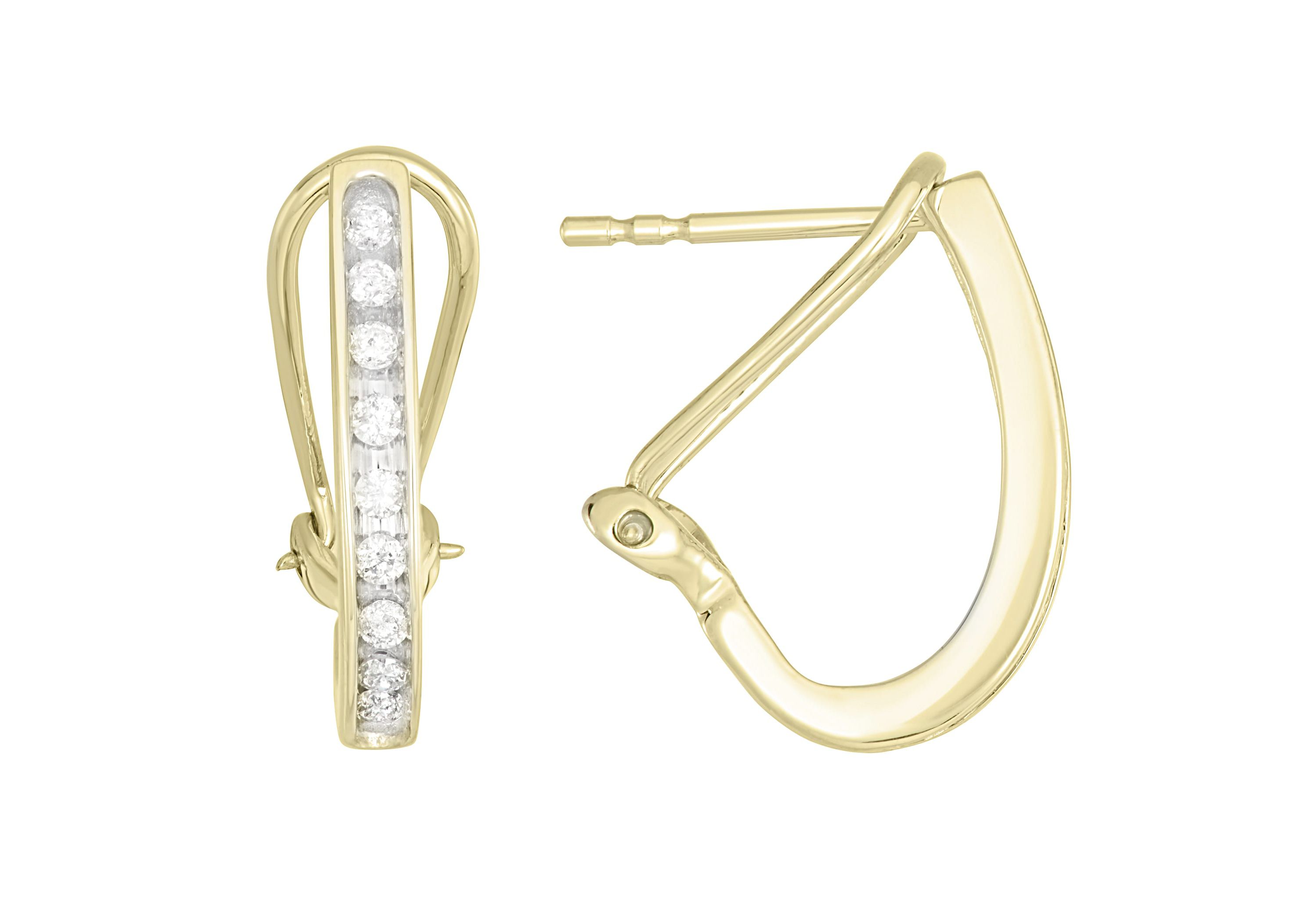 1/4 Cttw Diamond Hoop Earrings in 10K