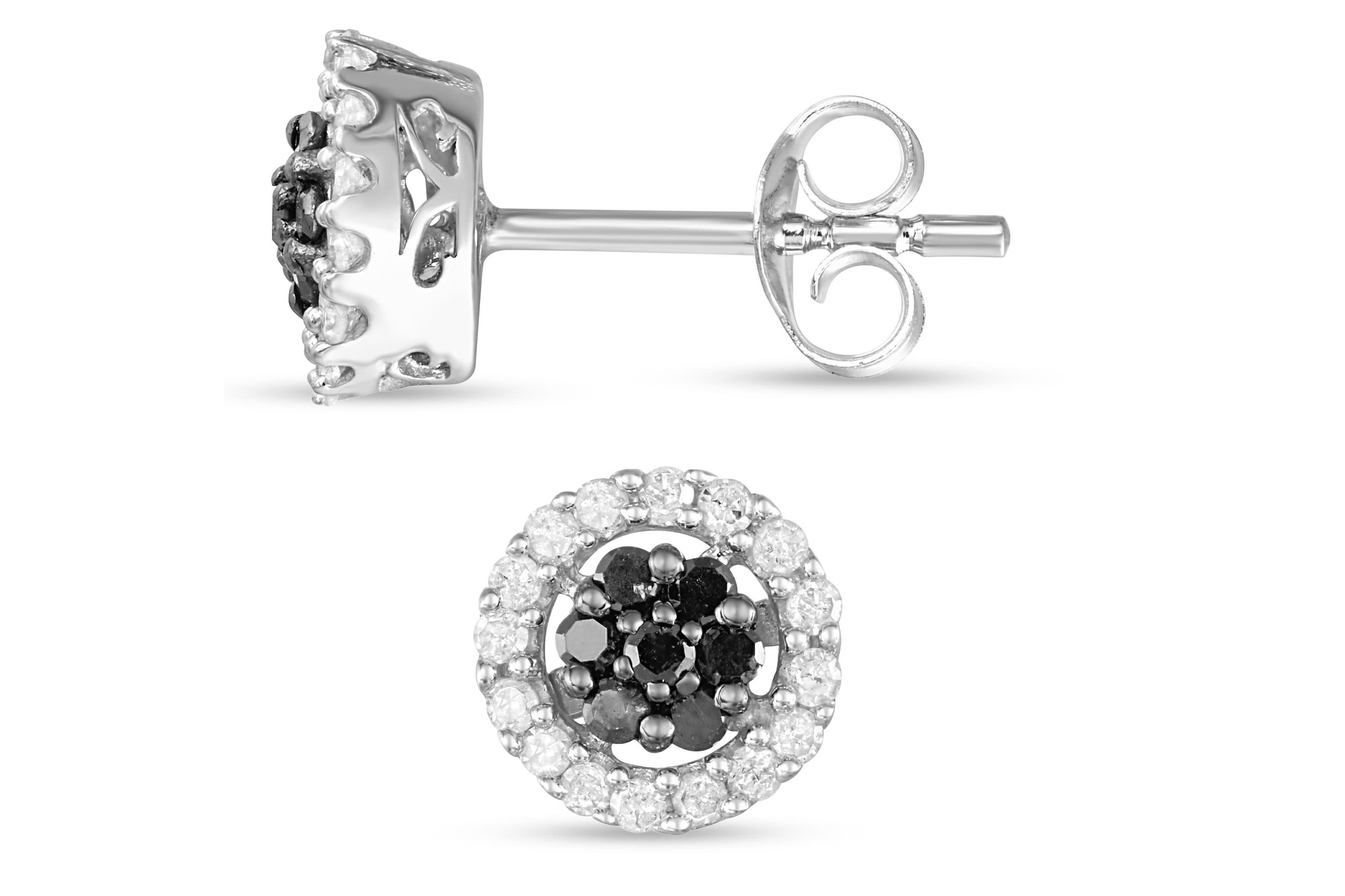 1/2 Cttw Halo Stud Earring in Sterling Silver