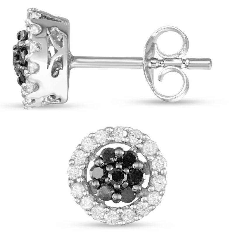 1/2 Cttw Halo Stud Earring in Sterling Silver