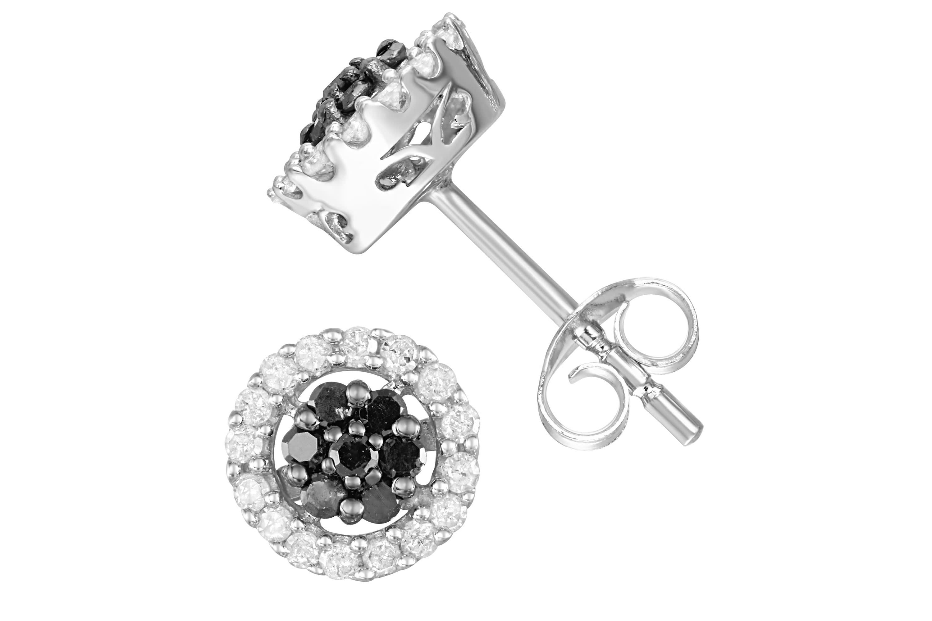 1/2 Cttw Halo Stud Earring in Sterling Silver
