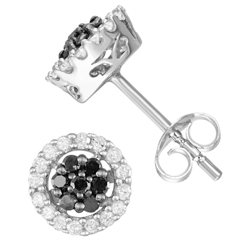 1/2 Cttw Halo Stud Earring in Sterling Silver