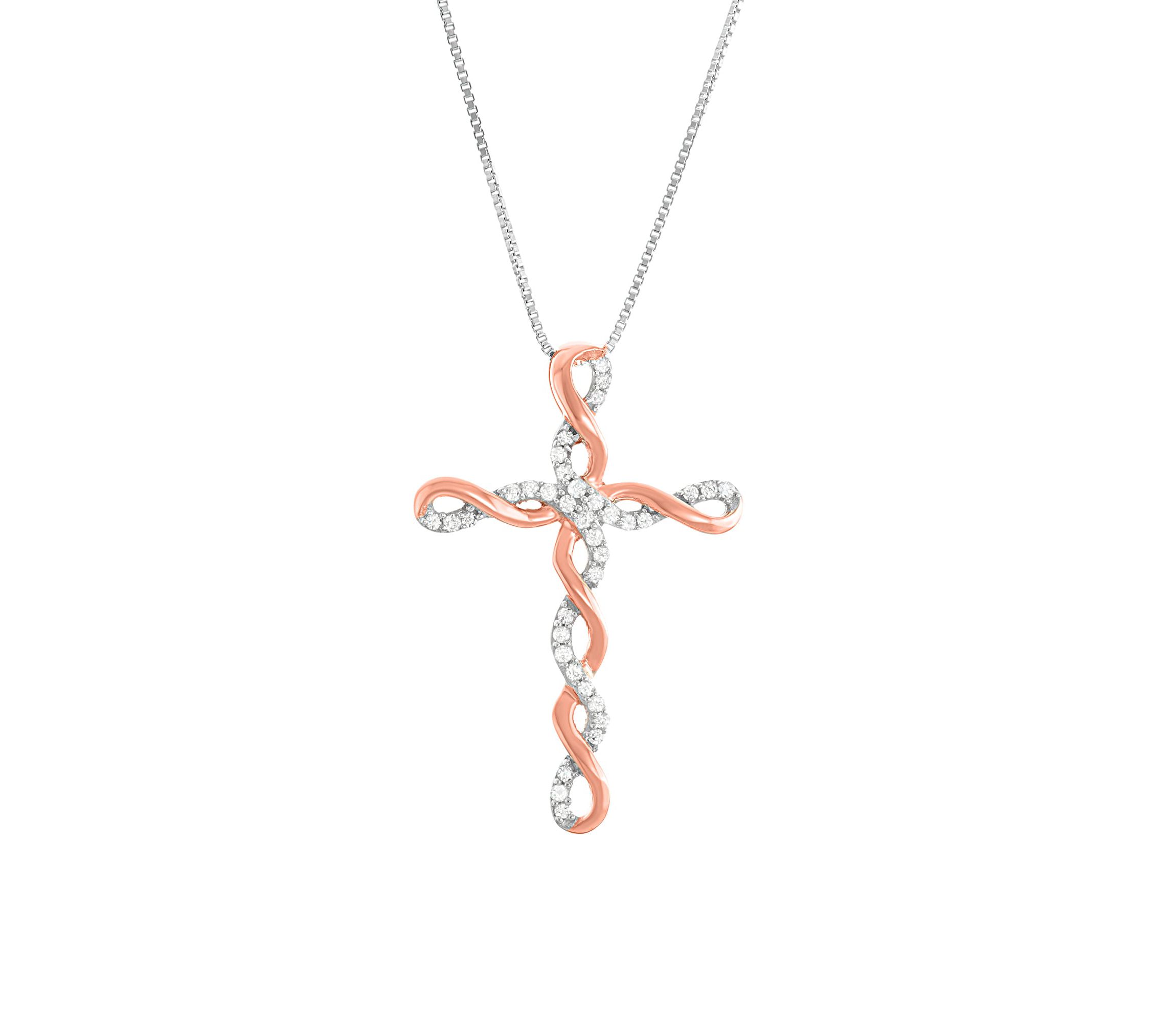 1/5 Cttw Diamond Cross Pendant in Sterling Silver