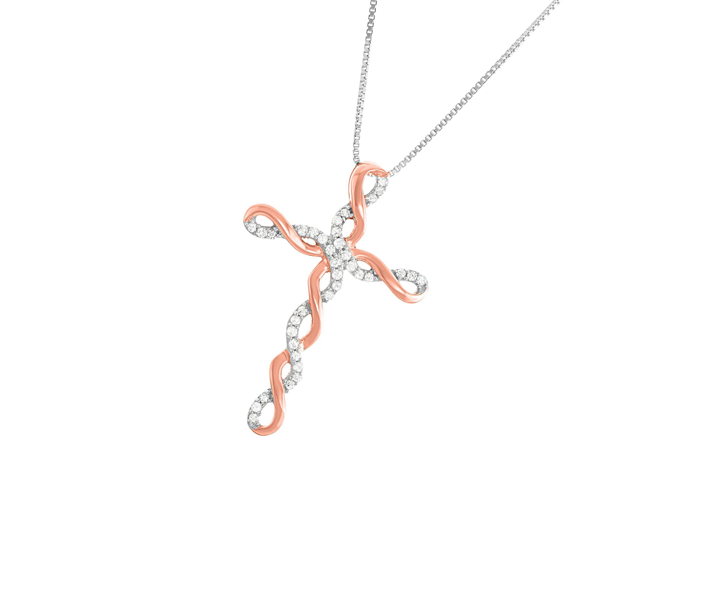 1/5 Cttw Diamond Cross Pendant in Sterling Silver