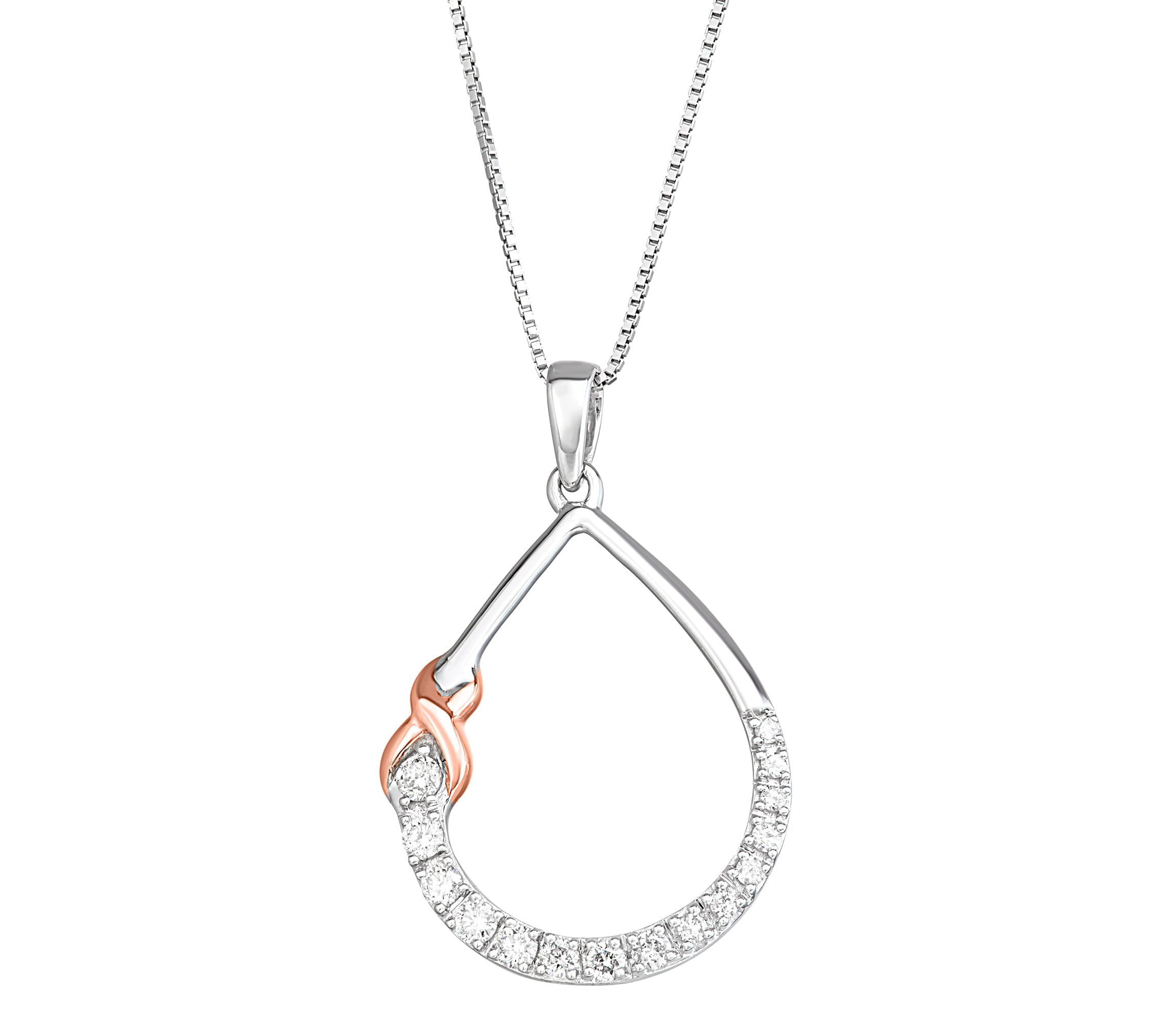 1/3 Cttw Diamond Tear Drop Infinity Necklace in Sterling Silver