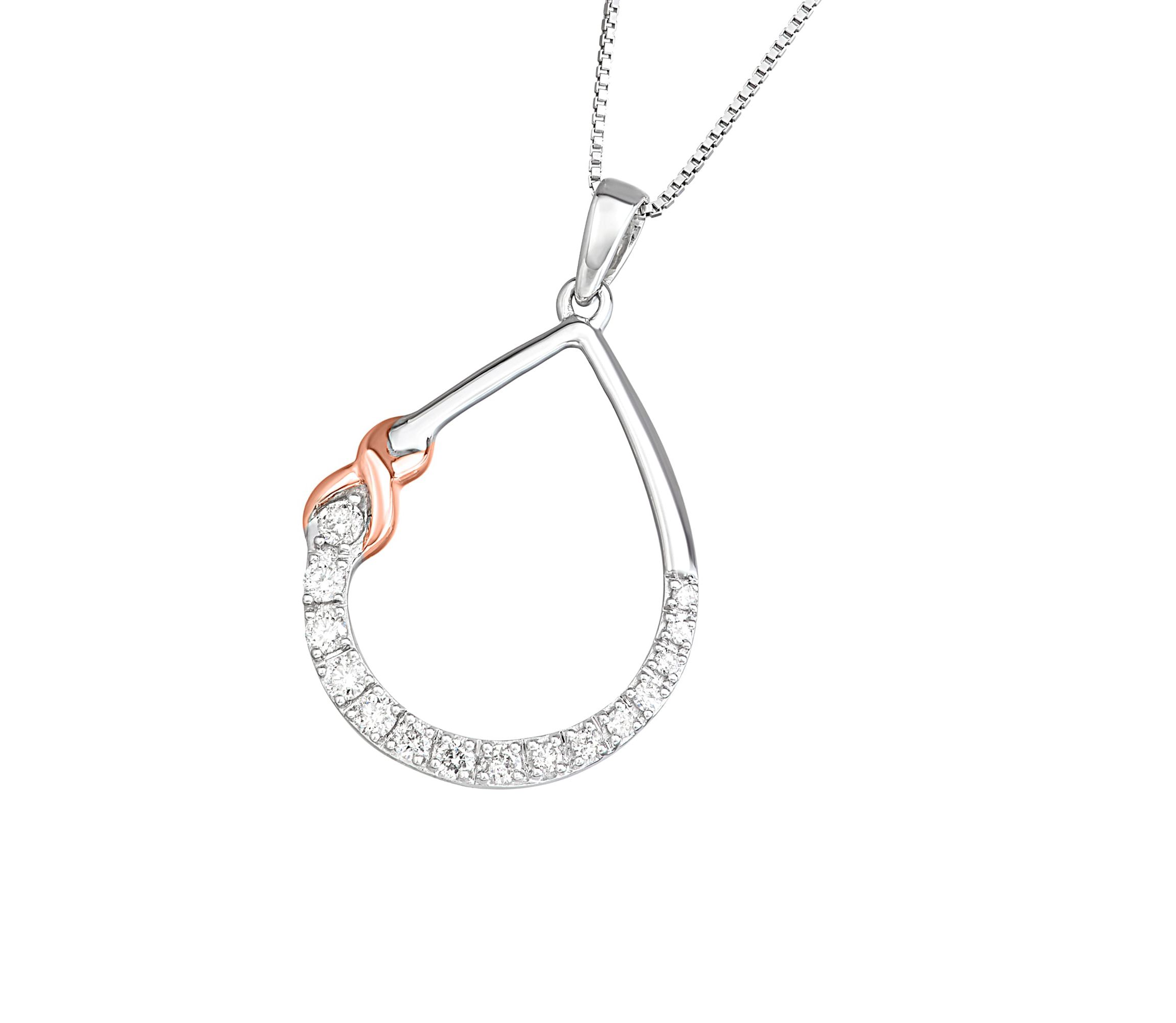 1/3 Cttw Diamond Tear Drop Infinity Necklace in Sterling Silver