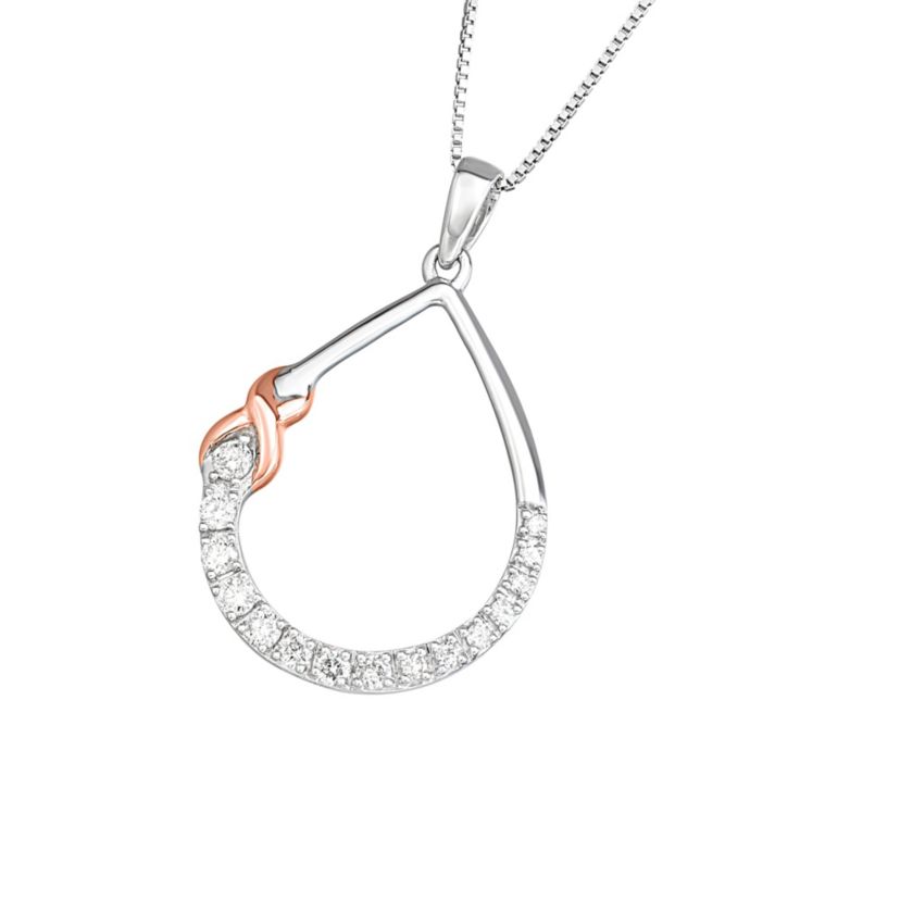 1/3 Cttw Diamond Tear Drop Infinity Necklace in Sterling Silver