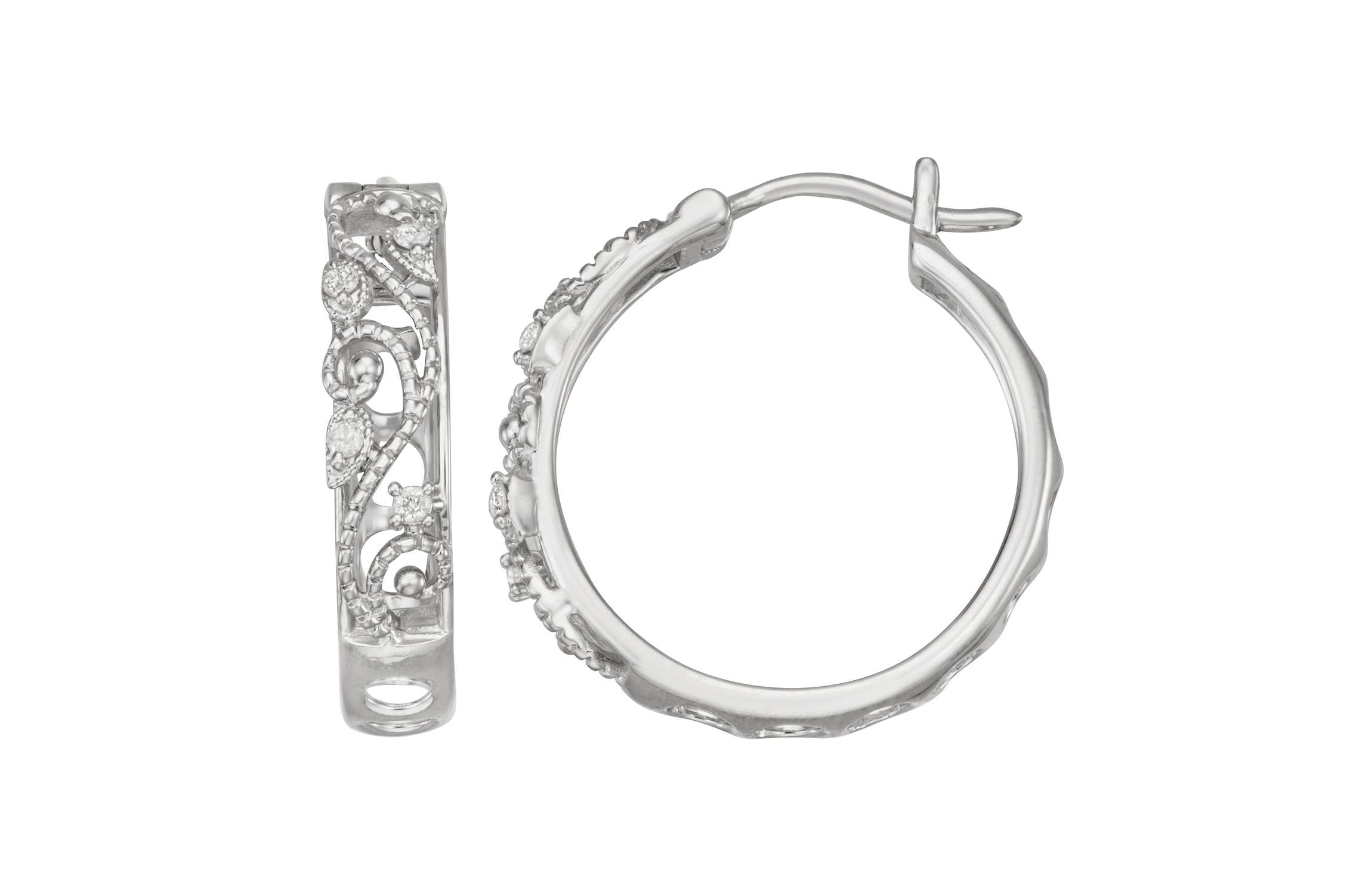 1/10 Cttw Hoop Earring in Sterling Silver