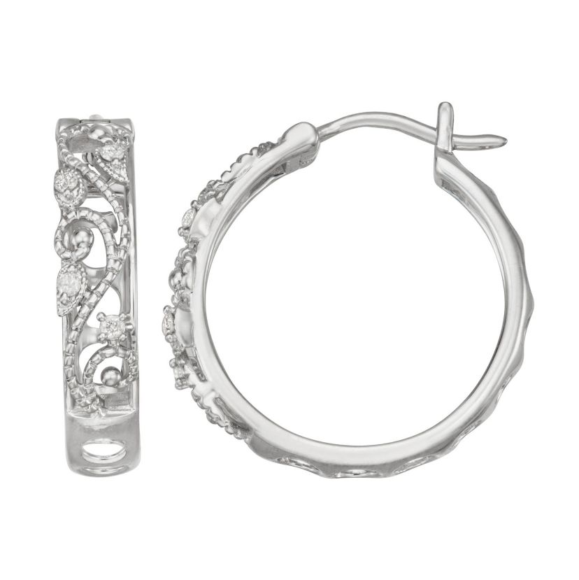 1/10 Cttw Hoop Earring in Sterling Silver