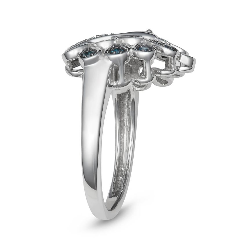1/4 CTTW Peacock Ring in Sterling Silver