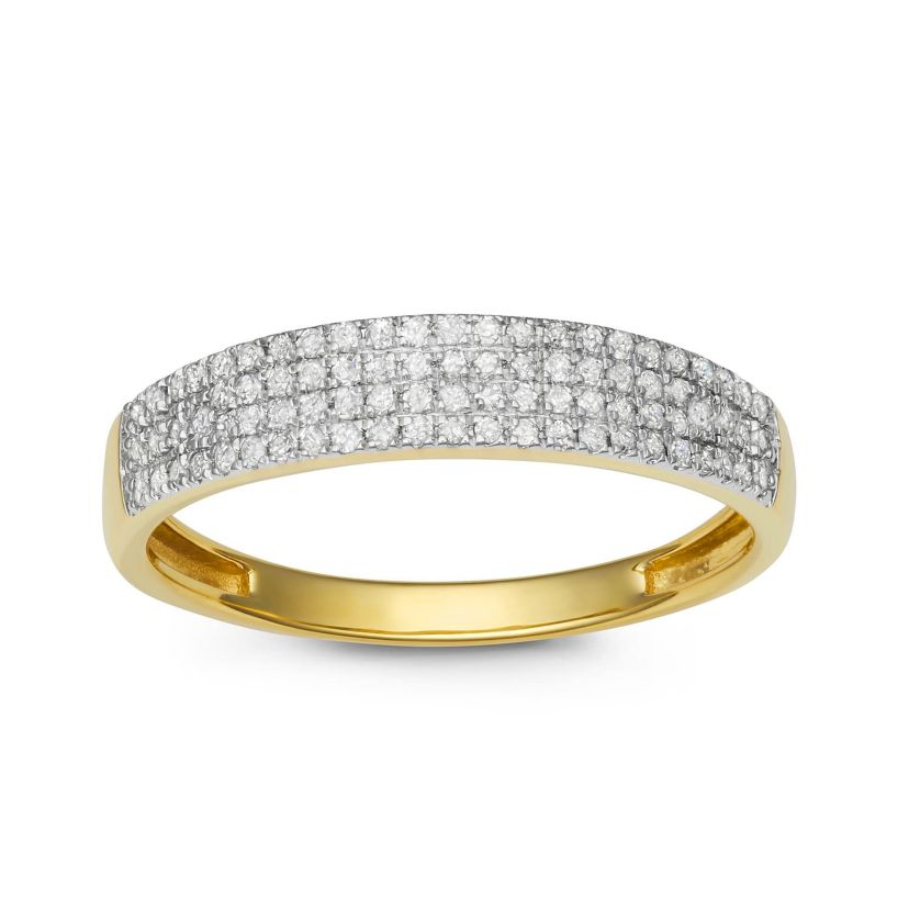 1/4 CTTW Diamond Band in Yellow Gold Plated Sterling Silver
