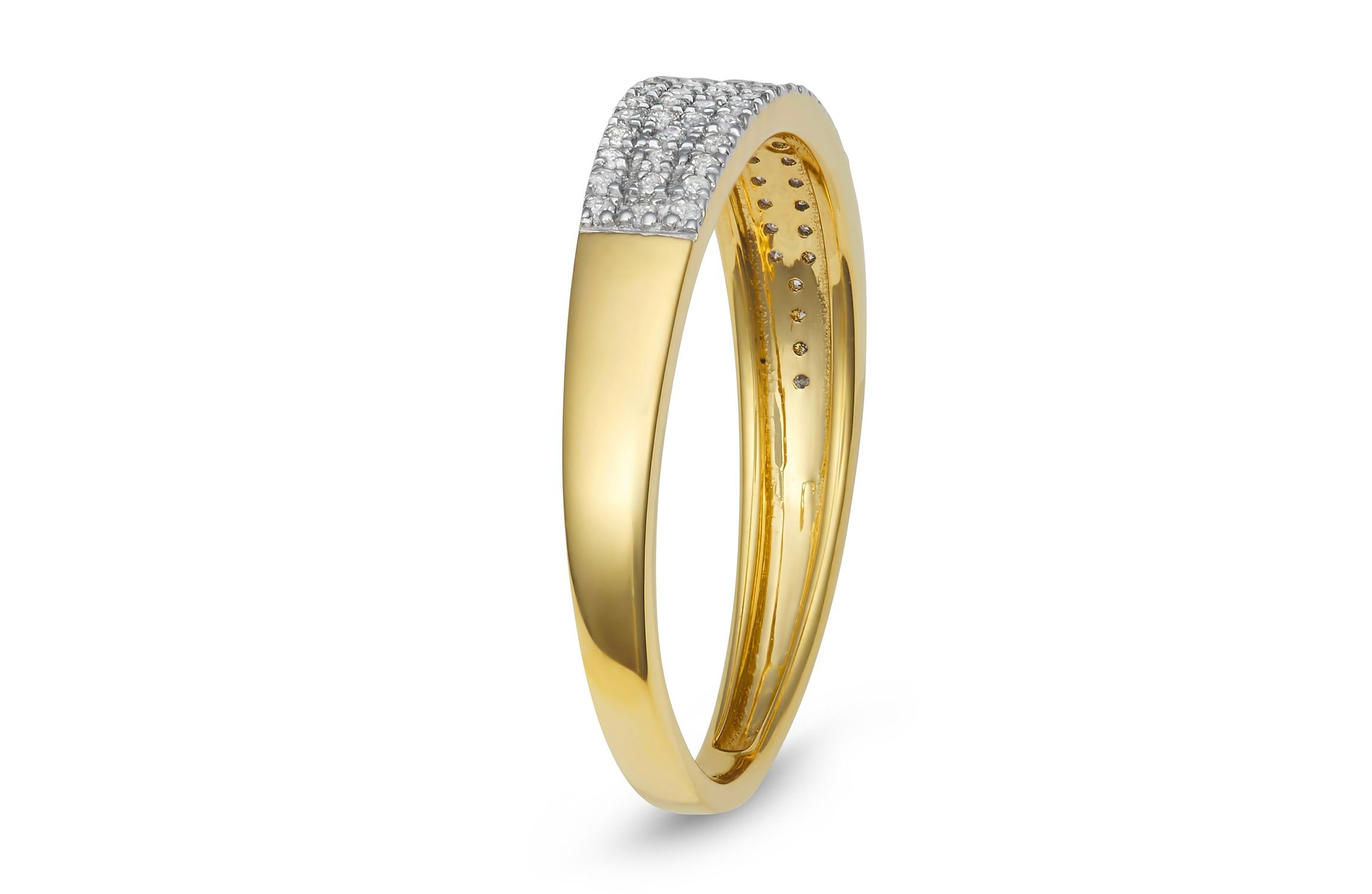 1/4 CTTW Diamond Band in Yellow Gold Plated Sterling Silver