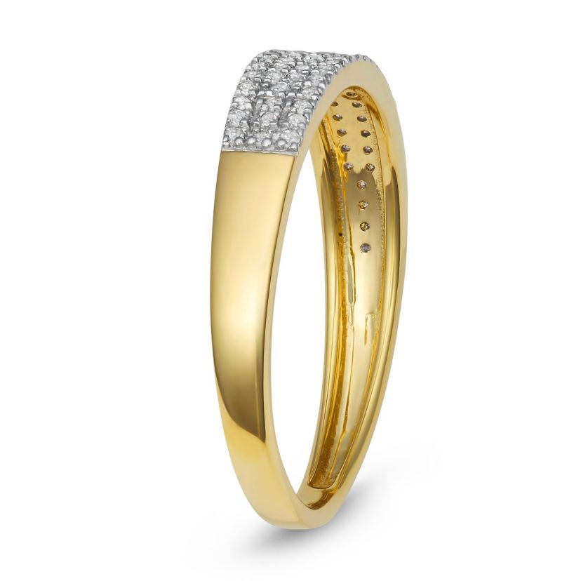 1/4 CTTW Diamond Band in Yellow Gold Plated Sterling Silver