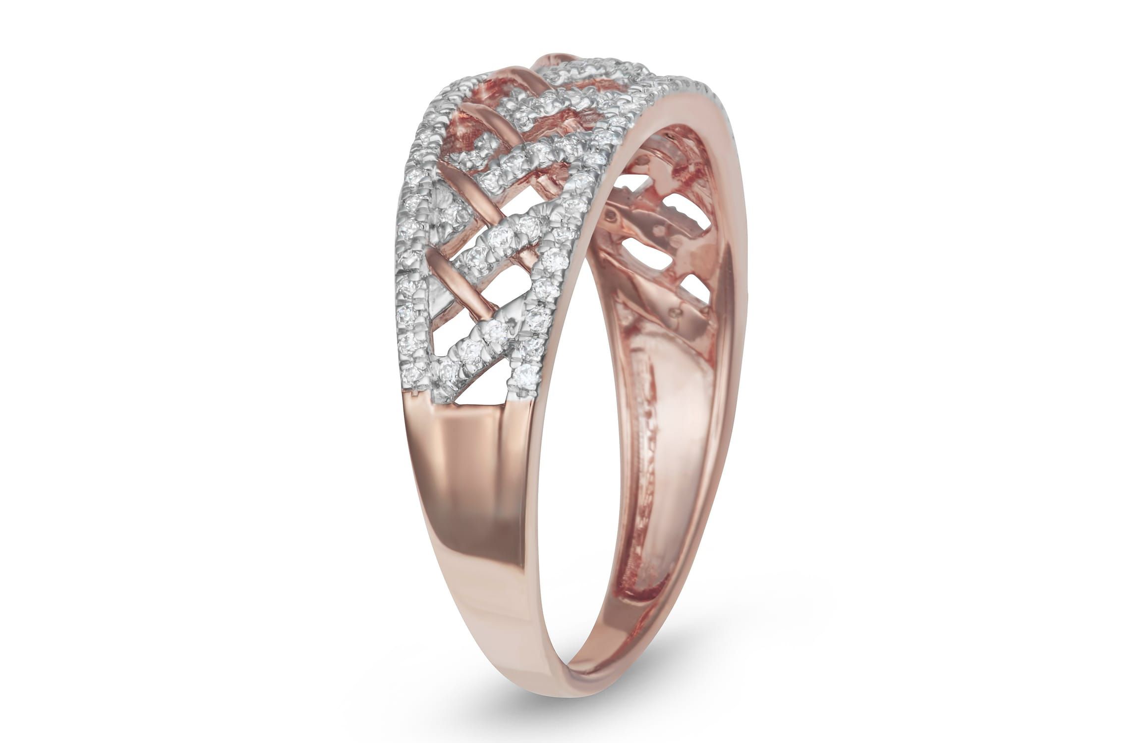 1/3 CTTW Diamond Band in Rose Gold Plated Sterling Silver