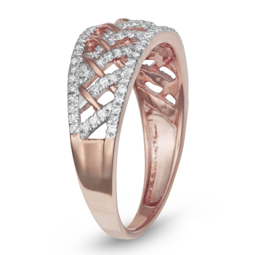 1/3 CTTW Diamond Band in Rose Gold Plated Sterling Silver