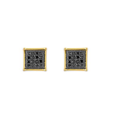 MyDiamondBox 1/10 Cttw Square Stud Diamond Earring in 10K Gold
