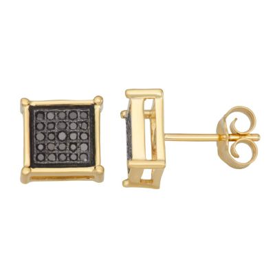 MyDiamondBox 1/6 Cttw Square Stud Diamond Earring in 10K Gold